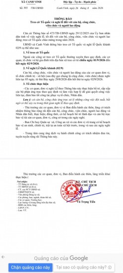 Thông báo treo cờ và nghỉ Lễ Quốc khánh